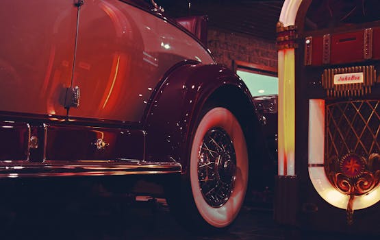 vintage car assembly line