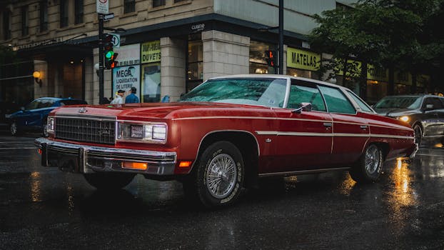 Classic cars at a car show