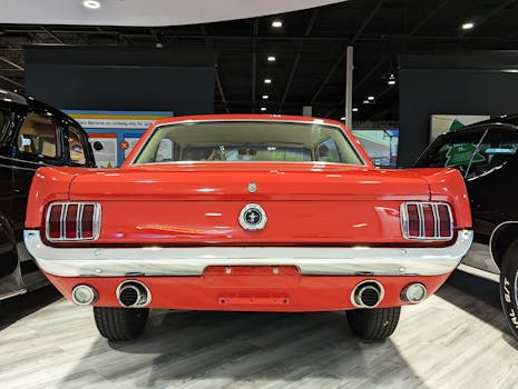 classic Ford Mustang on display